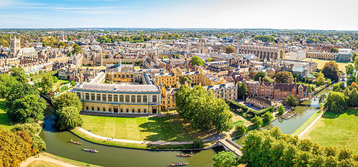 Vacanza studio a Cambridge con Zainetto Verde all'Abbey College, aerea dell'università di Cambridge.