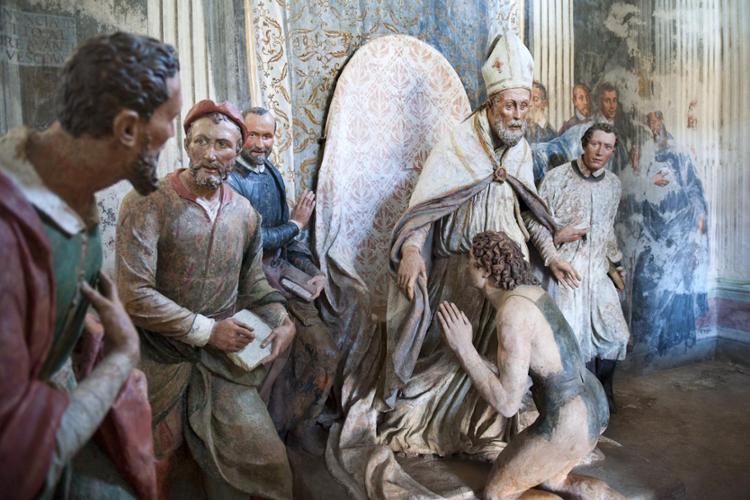 Cappella III - San Francesco rinuncia ai beni del mondo nelle mani del vescovo di Assisi