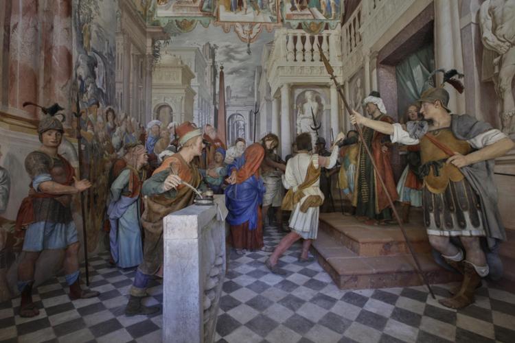 Chapelle 27 - Jésus est conduit pour la première fois au tribunal de Ponce Pilate